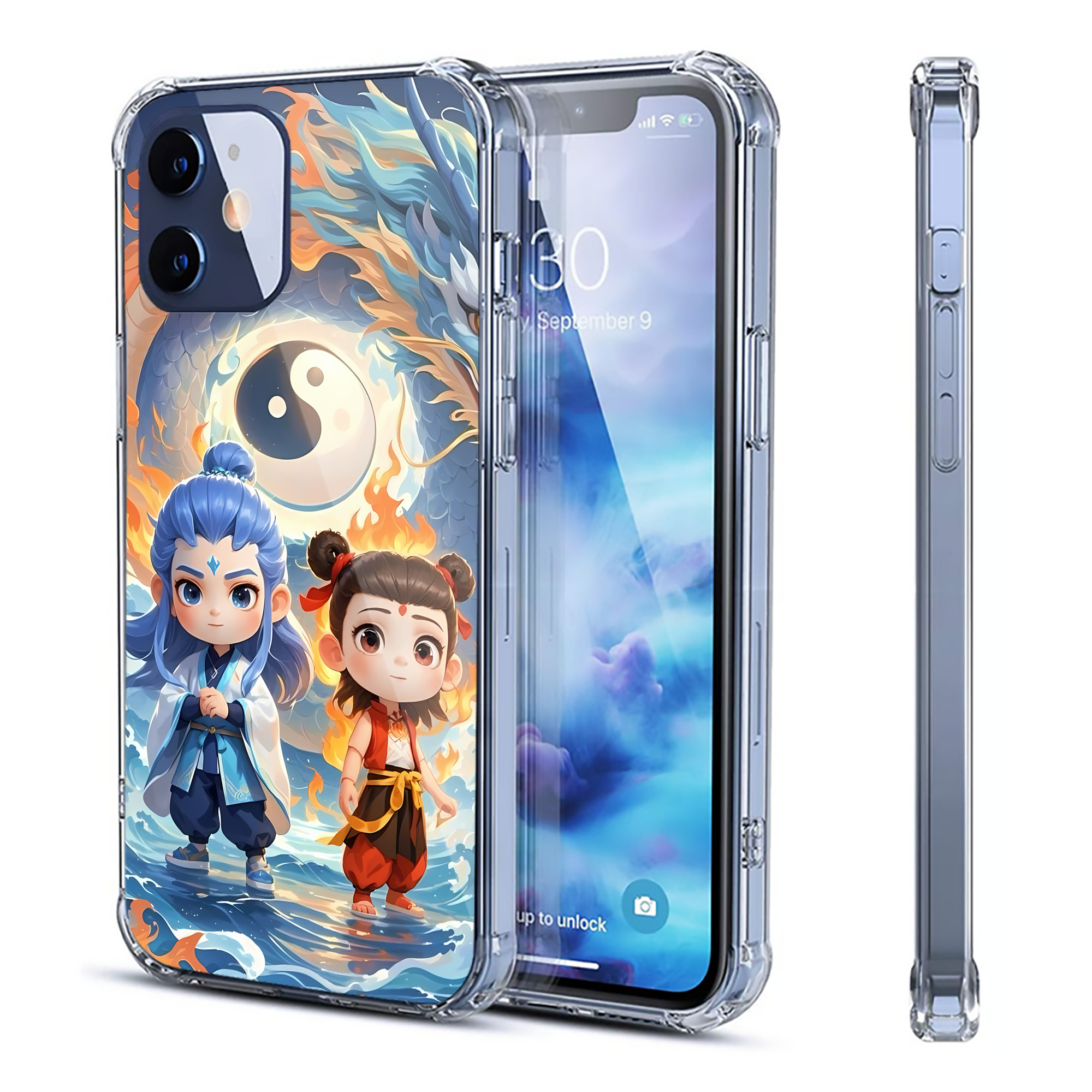 （画像用） Ne Zha 2 ナタ 魔童の大暴れ 【iPhone 12シリーズ対応】透明スマホケース（クリアソフトケース）